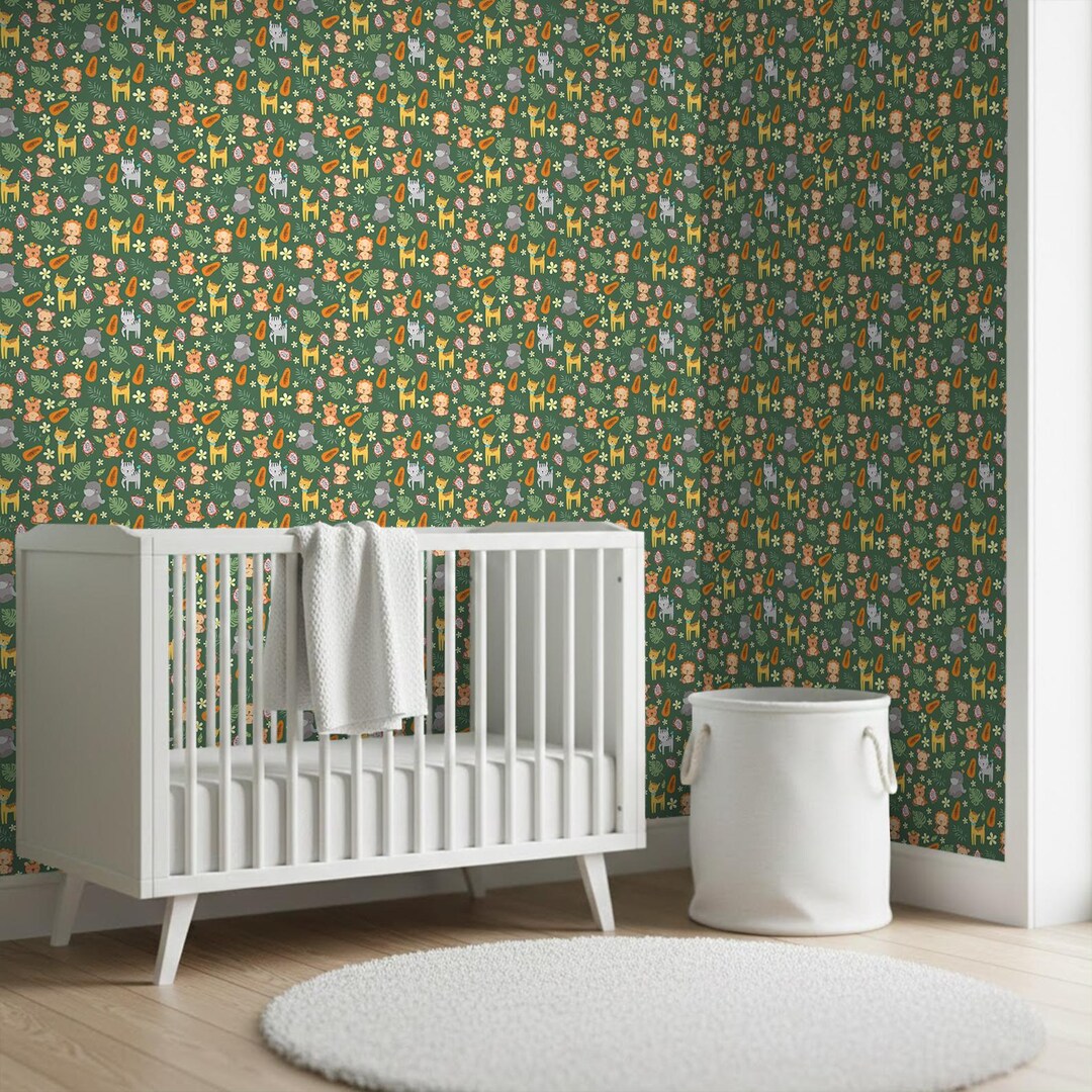 Jungle Animals Removable Wallpaper – Nursery Decor - Etsy