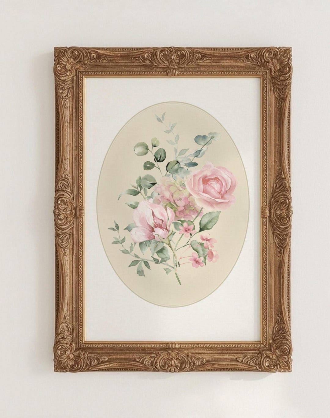 Vintage Pink Rose Botanical Print, Antique Floral Wall Art, Cottagecore ...