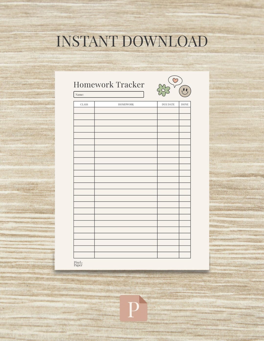 Homework Tracker Printable | Kids Homework Planner | Weekly School ...