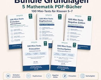 Pakiet 5 arkuszy matematyki w formacie PDF dla klas 5–7 | 100 mini testów matematycznych do pobrania | Zeszyty ćwiczeń z rozwiązaniami do druku