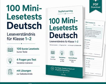 100 mini testów czytania z języka niemieckiego dla klas 1-2 | Pobierz plik PDF ze zrozumieniem tekstu z rozwiązaniami do druku