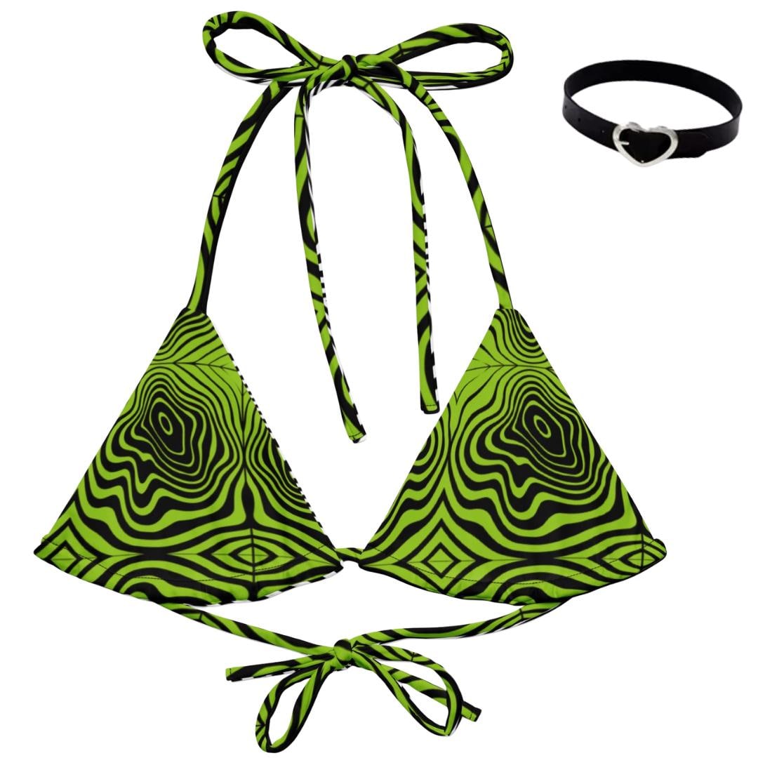 Green Rave Tops Green Spiral Rave Bikini Top|rave Top|festival Top|music Festival|lost ...