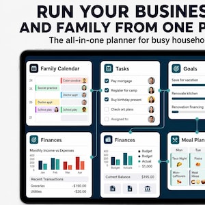 Family Command Center Dashboard | All-in-One Household Operating System | Budget, Tasks, Schedule & Expense Tracker | CEO Family Planner