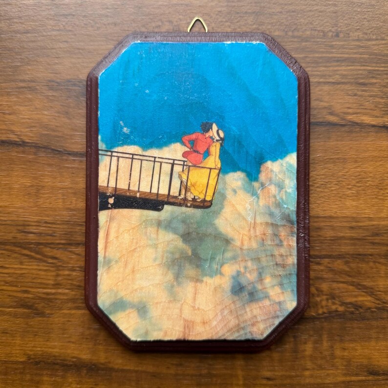 Howl’s Moving Castle Studio Ghibli Art on Hand-Painted Wood / Nostalgic Anime Film Art afbeelding 16