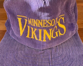 Vintage Minnesota Vikings NFL Hat / Adjustable Corduroy Sports Cap