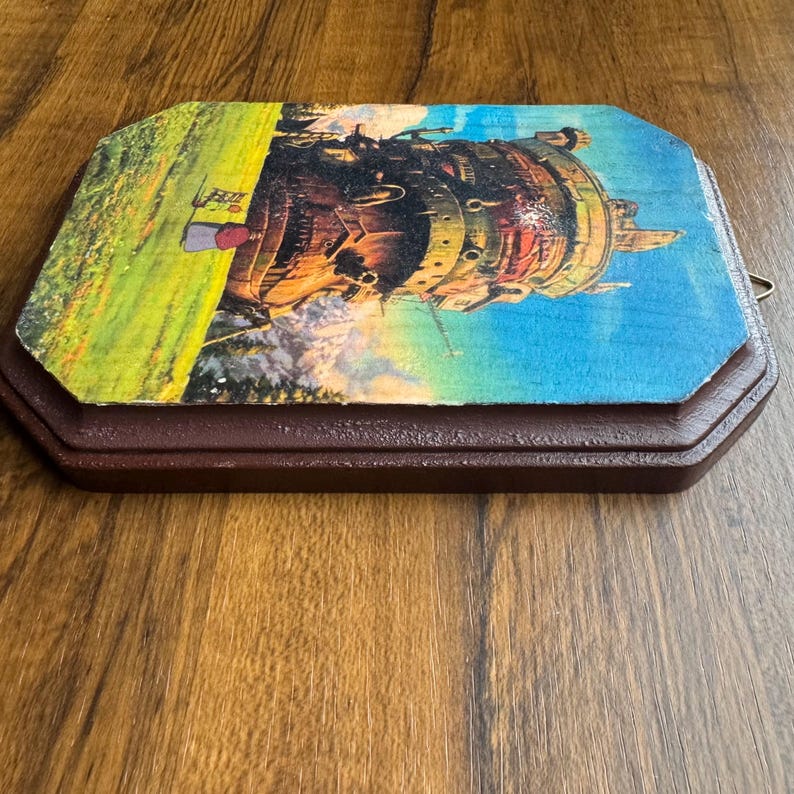 Howl’s Moving Castle Studio Ghibli Art on Hand-Painted Wood / Nostalgic Anime Film Art afbeelding 11