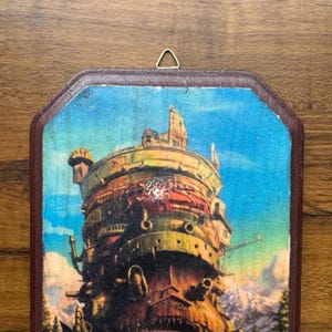 Howl’s Moving Castle Studio Ghibli Art on Hand-Painted Wood / Nostalgic Anime Film Art afbeelding 13