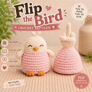 Schema per realizzare un uccellino all'uncinetto, amigurumi senza cuciture, divertente sorpresa all'uncinetto in formato PDF.