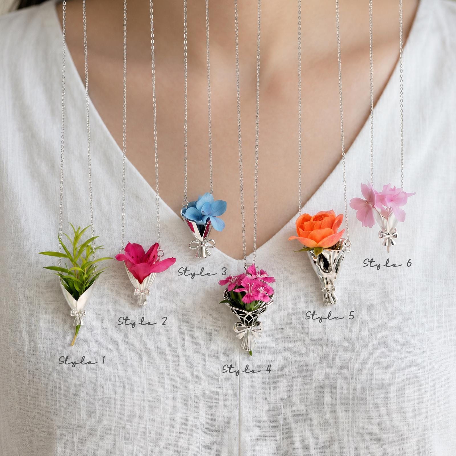 Flower Chain Necklace - Etsy