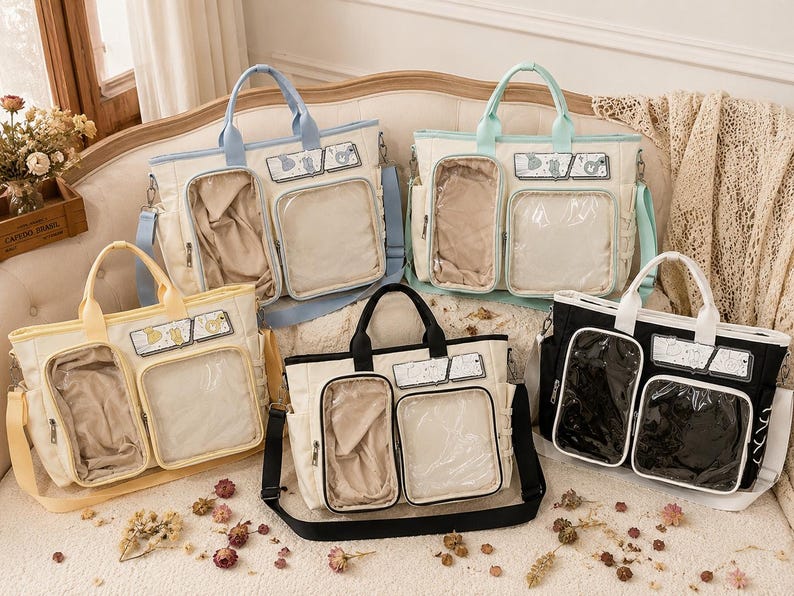 Kawaii JK Ita Bag Backpack Clear Window Pin Display Bag for Anime Pins ...