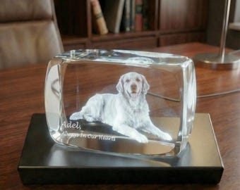Personalized 3D Modern Rectangle Photo Crystal – Custom Photo Engraved Glass Block