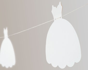 Wedding Dress Banner - Bridal Shower Garland with Paper Gowns