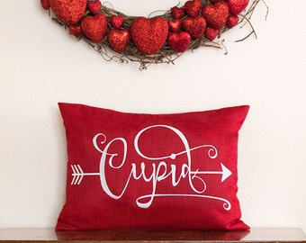 Valentines Day Decor Pillow - Embroidered - Valentines Day - Pillows with Sayings