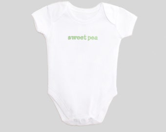 Sweet pea baby embroidered bodysuit for infants