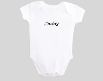 Baby Geekery Hashtag Baby Clothes Baby Outfit Infant Bodysuit Embroidered