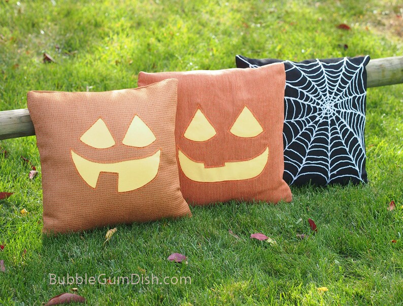 Jack o Lantern Pillow Cover CLARA Pumpkin Cute Halloween Decor 18 x 18 image 5