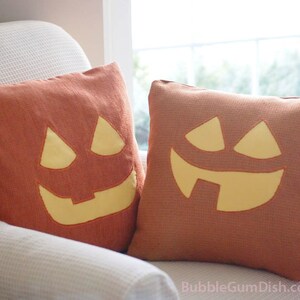 Jack o Lantern Pillow Cover CLARA Pumpkin Cute Halloween Decor 18 x 18 image 2