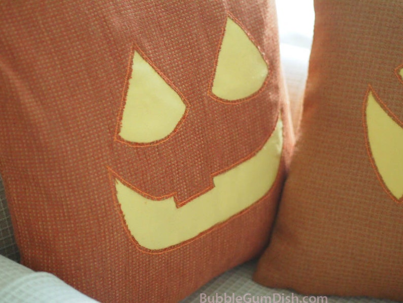 Jack o Lantern Pillow Cover CLARA Pumpkin Cute Halloween Decor 18 x 18 image 3