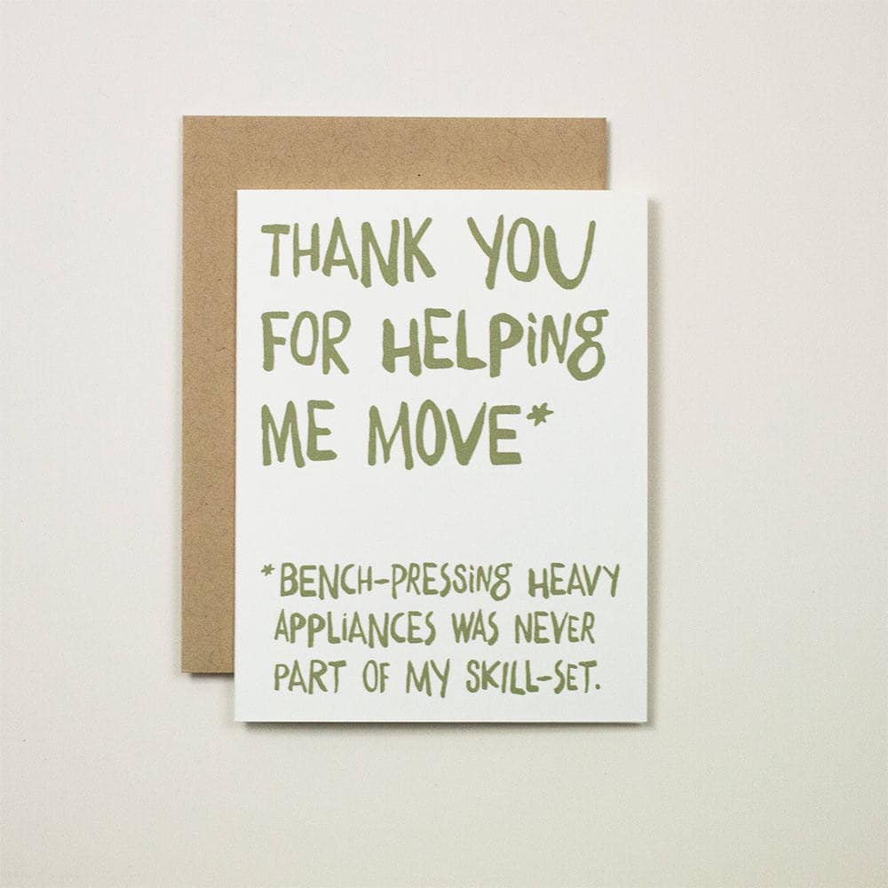 Thank You for Helping Me Move A2 Note Card Moving Thank You - Etsy