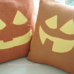 Jack o Lantern Pillow Cover CLARA Pumpkin Cute Halloween Decor 18 x 18 image 4