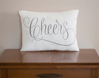 New Years Cheers Toast Wine Lover Wine Decor Home Decor Red Holiday Decor Pillow Cover Embroidered 12 x 16