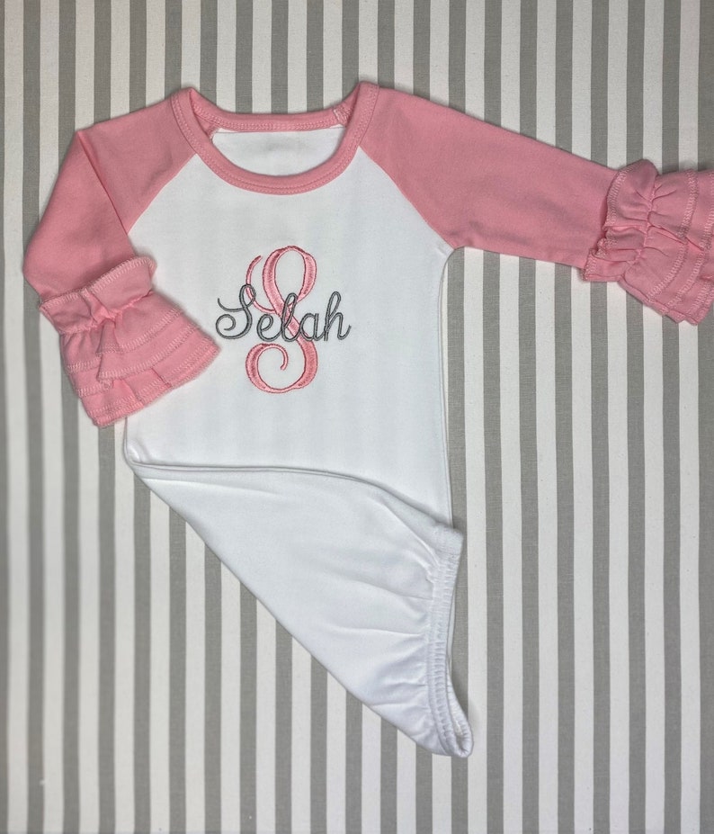 Baby Girl Coming Home Outfit Personalized Baby Girl Gown Etsy