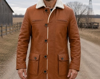 Bane Dark Tan Leather Coat Knight Brown Jacket B3 Bomber Fur Coat