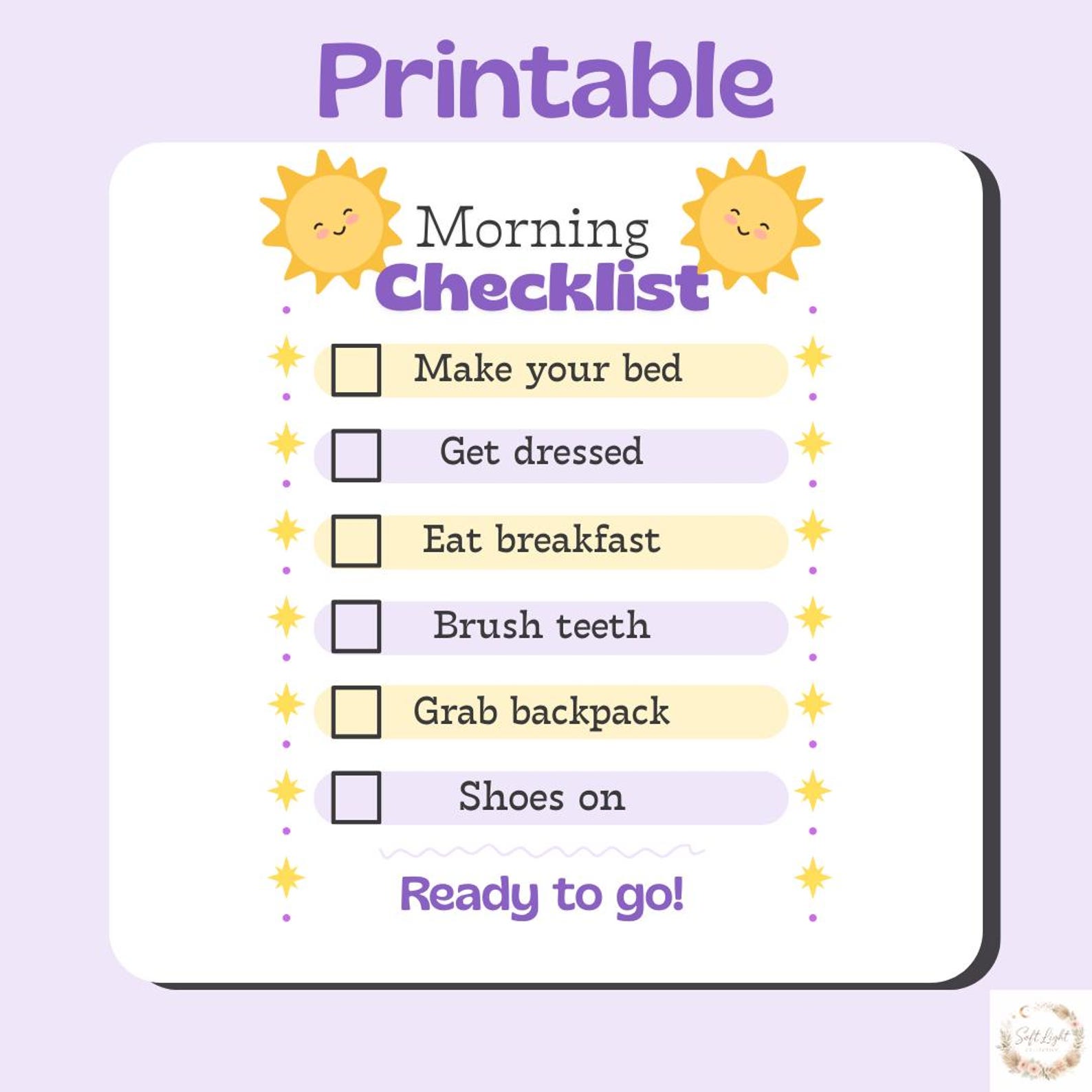 Kids Morning Routine Checklist Printable | Morning Checklist for Kids ...