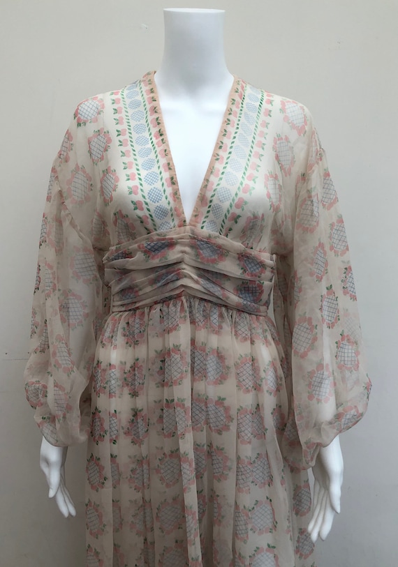 Fantastic 1970’s Sheer Jean Varon Dress