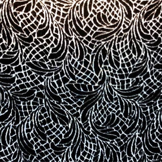 Stunning Black Silk Devore 1920's Shawl