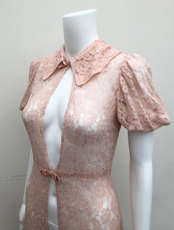 Pretty 1930’s Pink Lace Over Gown