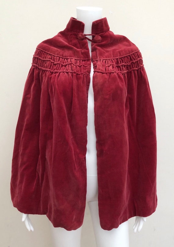 1920’s Raspberry Coloured Velvet Cape