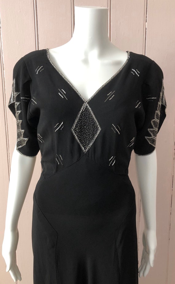 Lovely 1930’s Evening Gown with Beadwork