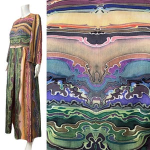 Vintage 1970’s Psychedelic Print Maxi Dress