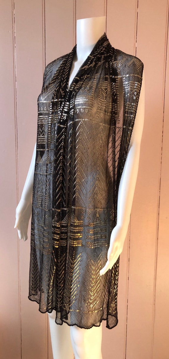 Superb 1920’s Black and Silver Assuit Shawl