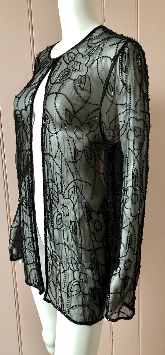 Superb 1920’s Silk Chiffon Beaded Jacket