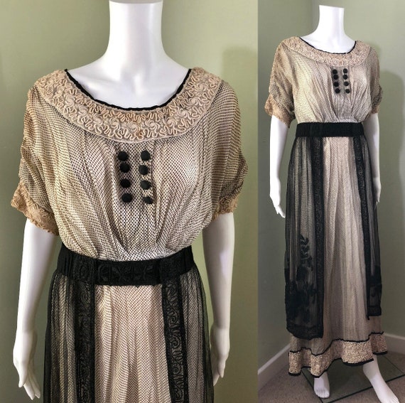 Amazing Edwardian Dress with overskirt