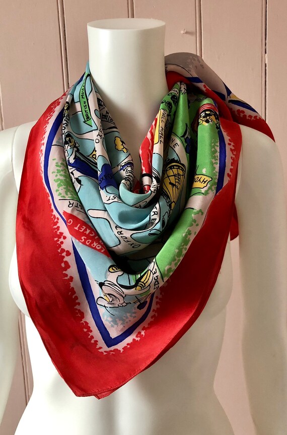 Rare 1940's Novelty Print Scarf 'This is London' S