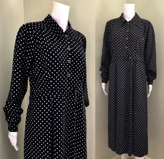 Lovely Black and White 1940's Polka Dot Dress