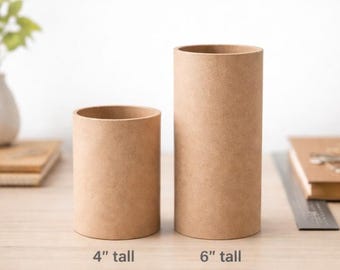 Add-On Desk Organizer Tube – 4” or 6” Raw Cardboard Pen Holder