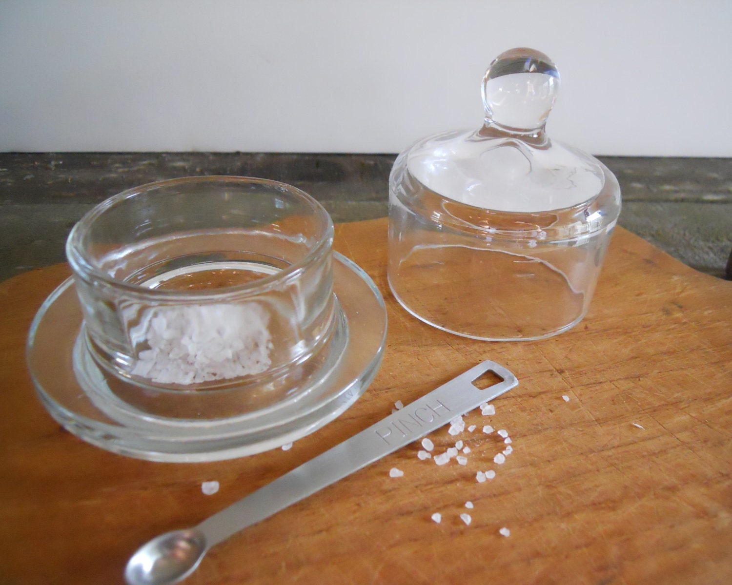 Glass Salt Cellar with Lid Free Shipping Etsy