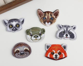 Parches termoadhesivos de animales de la selva tropical, bordados, diseños de animales para manualidades.