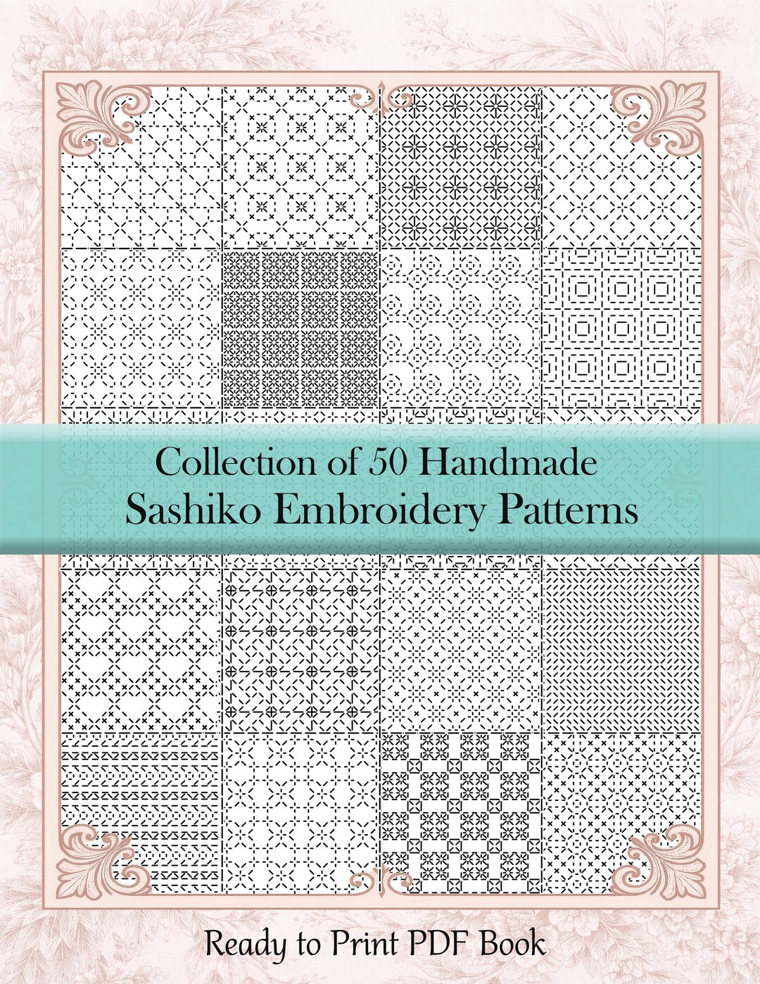 Printable Stick and Stich Sashiko Hand Embroidery Patterns - PDF Bundle ...