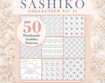 Printable Stick and Stich Sashiko Hand Embroidery Patterns - PDF Bundle of 50 Handmade Designs - Visible Mending