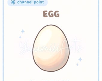 Icono de punto de canal de Twitch con huevo / Emote de transmisión de comida linda Discord YouTube Cottagecore Granja