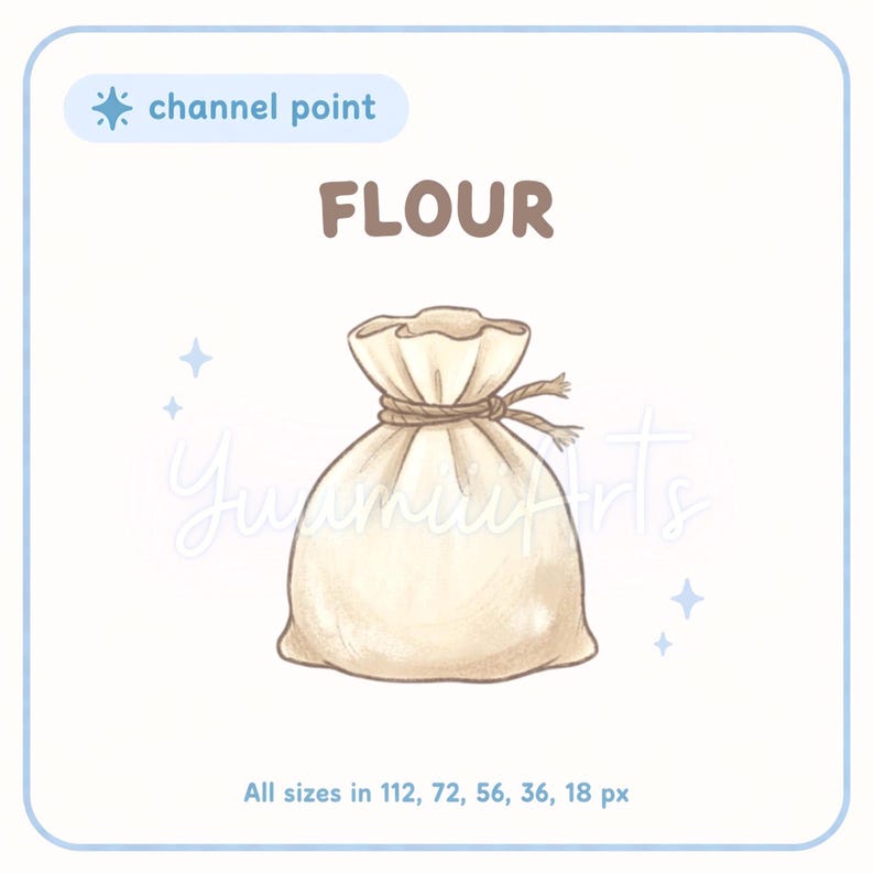Flour Sack Twitch Channel Point Icon | Cute Food Stream Emote Discord ...