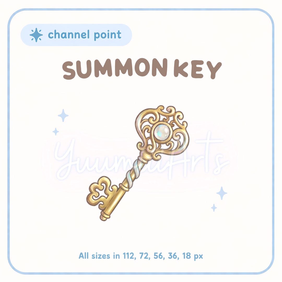 Summon Key Summon Key Twitch Channel Point Icon | Cute Gacha Gaming Stream Emote ...