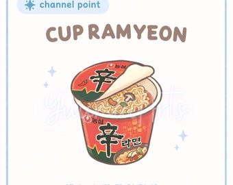 Icono de canal de Twitch de Cup Ramyeon / Lindo emoticono de transmisión de snack coreano Discord YouTube K-Food