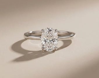 Pierścionek zaręczynowy z owalnym moissanitem o masie 4,00 ct, kamienie ozdobne typu solitaire, pierścionek zaręczynowy z litego złota