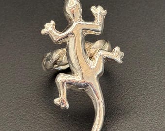 Bague lézard en argent